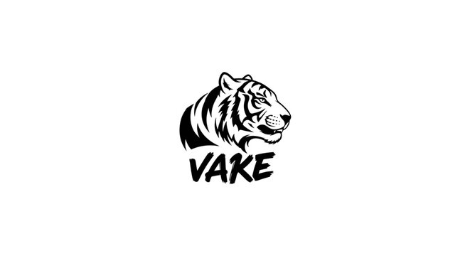 Black and white tiger head logo.