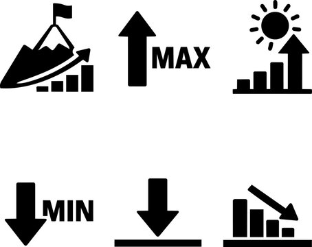 Business growth and performance metrics icons