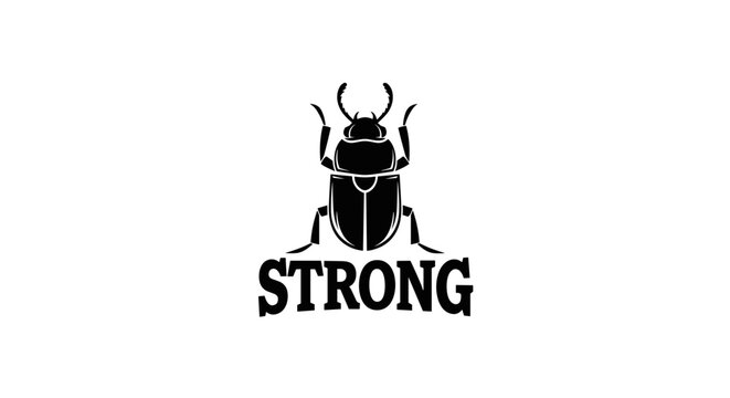 Black beetle insect logo design.