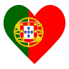 Obraz premium Flag of Portugal in the shape of a heart. Click the button Portugal