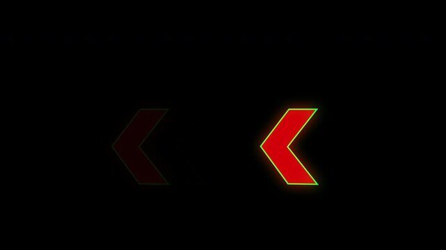 Arrow Loop Animation direction concept. 4K video with alpha chanel