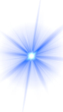 blue light rays streak flare glowing on transparent background,png flicker rays isolated vertical social media design element