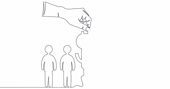 Self drawing line animation Crowd Funding Design continuous one single line drawn concept video