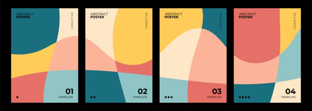 Set of abstract posters. Bright color backgrounds for creative graphic designs. Vector illustration.