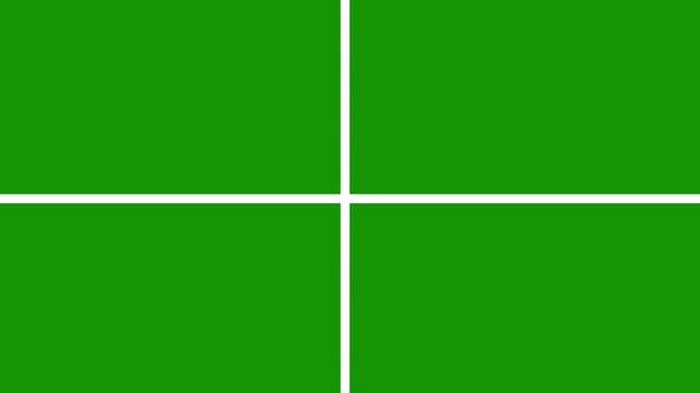 Four Window Frame Grid Transition Elements | Split Screen 2D Motion Graphics Animation on Green Screen