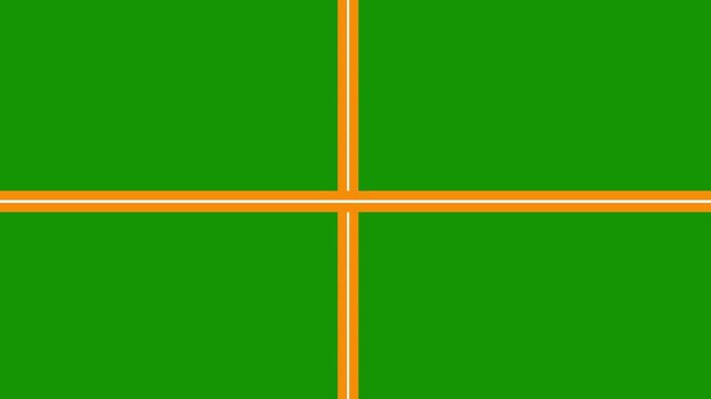 Four Window Frame Grid Transition Elements | Split Screen 2D Motion Graphics Animation on Green Screen