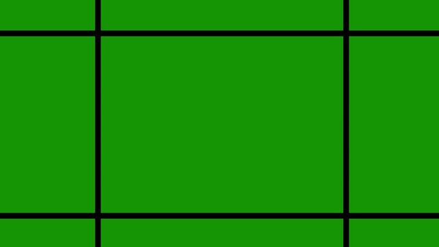  Grid Split Screen Layout Frame | Geometric 2D Motion Graphics Animation on Green Screen Background