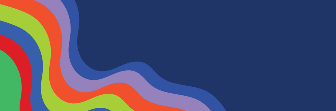 Athletic header with flowing colorful waves and motion lines. Dynamic abstract sports background for championship announcements, fitness apps, stadium displays, and global competition branding