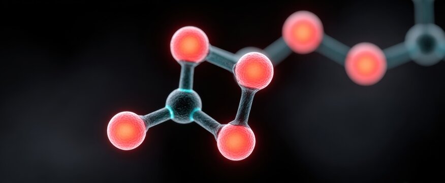 Molecular pentagonal structure evokes awe in biology and pharmaceutical research with stunning 3D visualization.