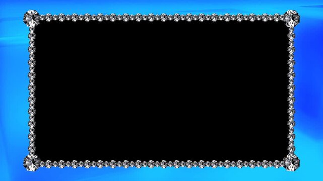 Elegant Diamond Frame on Blue Gradient Background