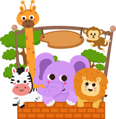 Naklejka premium illustration animal zoo