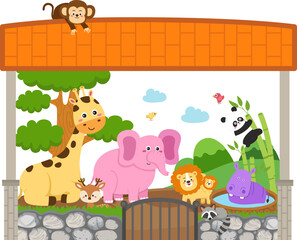 Naklejka premium illustration animal zoo