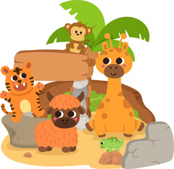 Naklejka premium illustration animal zoo