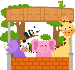 Naklejka premium illustration animal zoo