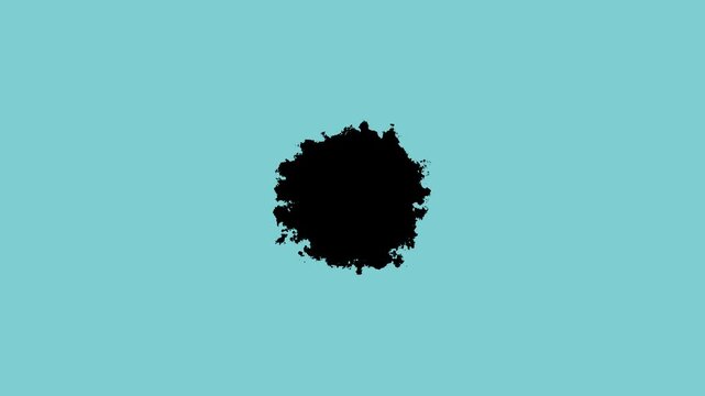 Black ink cloud spreading on white background abstract smoke effect dark bloom transition overlay video