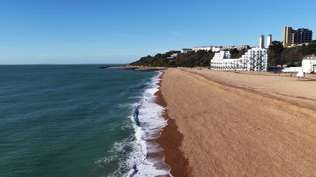 Aerial Drone View of the English Coastline at Folkestone, Kent