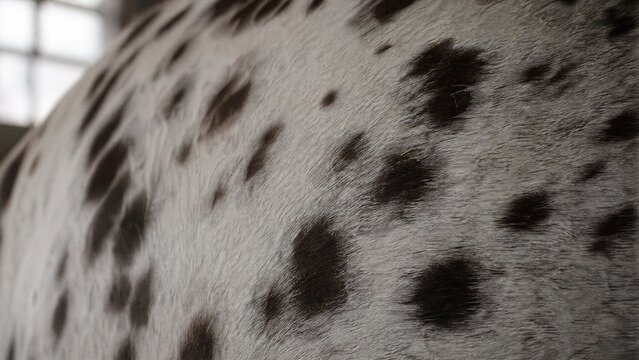 drowner. Close-up of an Appaloosa horse's coat with dark circular spots. wildlife magazines, conservation campaigns, designed for wildlife conservation campaigns, used by curriculum designers.
