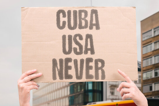 "Cuba USA Never" Cuba-US diplomatic normalization has never fully materialized. CUBA. USA. DIPLOMATIC. NORMALIZATION. MATERIALIZED.