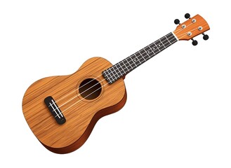 Naklejka premium Wooden Ukulele Musical Instrument Isolated on White Background.