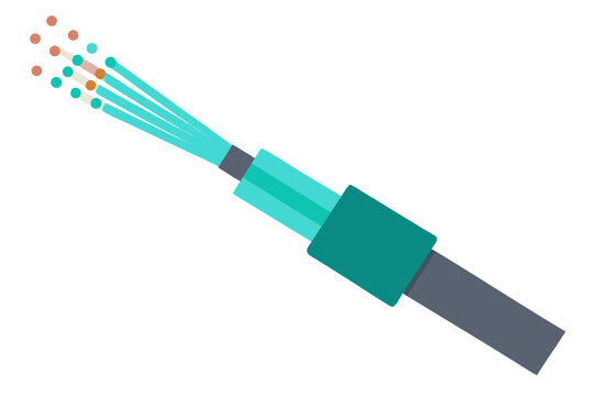 Colorful fiber optic cable with multiple strands and connectors