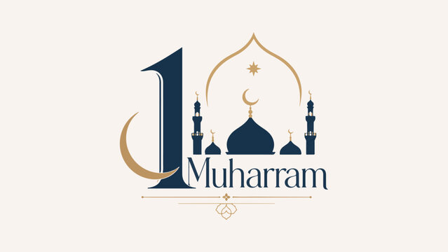 Happy Muharram Vector Illustration Islamic New Year in Flat Cartoon Hand Drawn Landing Page Background Templates