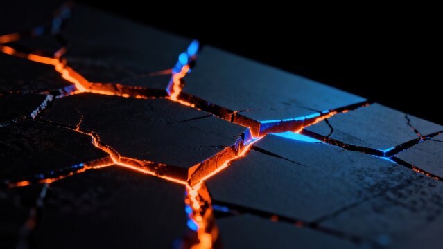 Cracked Surface with Glowing Edges