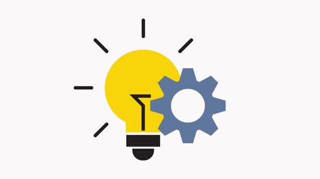 Creative Lightbulb Gear Idea Animation