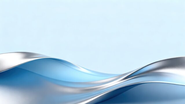 Abstract blue and silver wave design