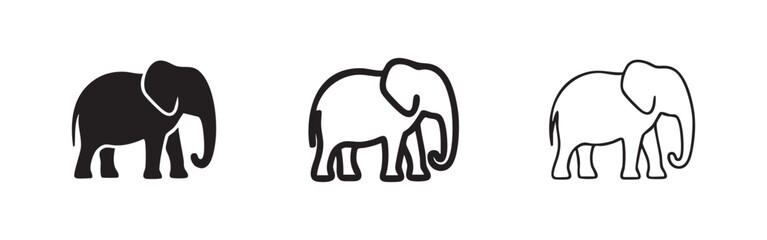 Fototapeta premium Elephant Icons Set
