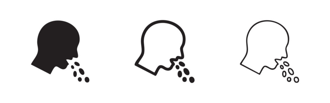 Head profile icon showing sickness, representing illness, nausea, and feeling unwell