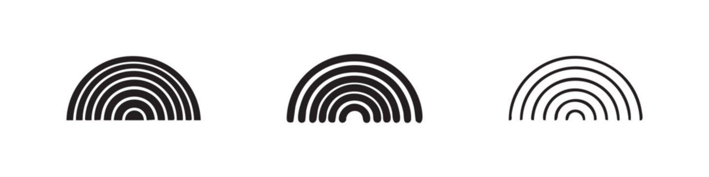 Rainbow Arcs Icon Set for Weather and Creative Design