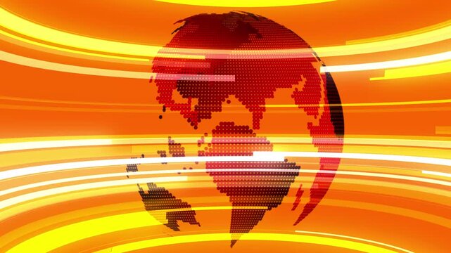 Graphical Modern Digital World News Studio Background.