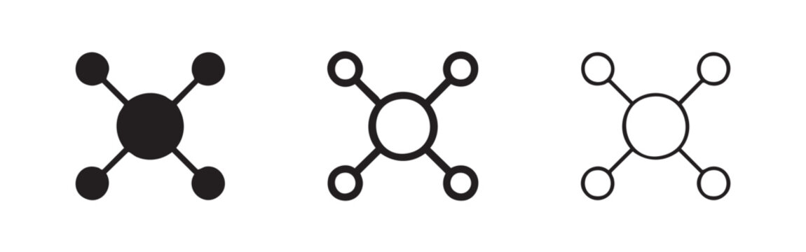 Central Hub and Four Nodes Distribution System Icon