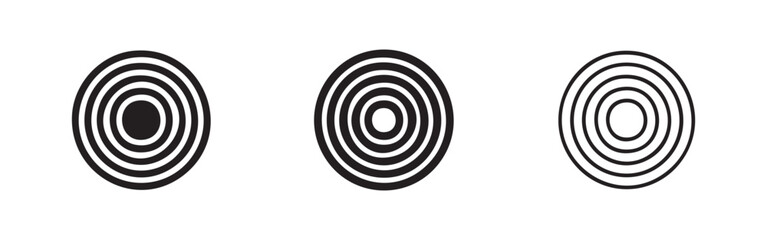 Naklejka premium Concentric circle target icon set for goal and focus concepts