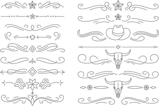 Set of vintage vector design elements featuring calligraphic scrolls, floral ornaments, and decorative borders for elegant page flourishes and retro frame illustrations