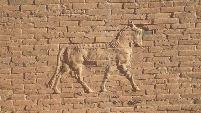 Wall decoration in ancient Babylon, Iraq