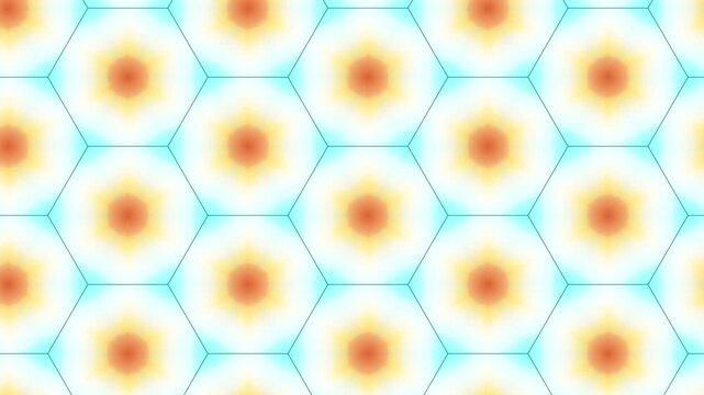 Vibrant orange and yellow hexagonal pattern with gradient effect