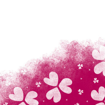 Abstract Pink and Black Textured Background with Heart-Shaped Clover Pattern