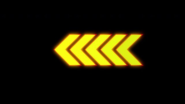 Glowing neon Arrow Arrow Swipe icon isolated . Neon arrow uploading symbol icon. 4K video with alpha chanel