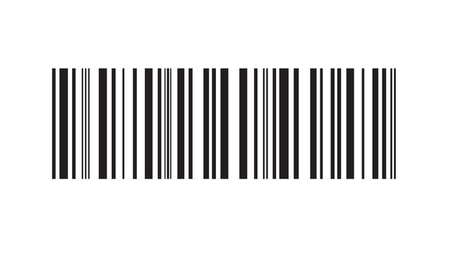 Abstract barcode symbol with vertical black bars on white background identification sequential abstract technology information minimalist commerce encoding tracking readable isolated