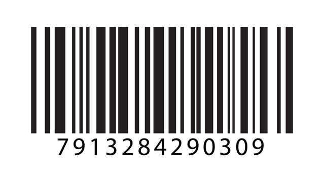 Barcode with numerical sequence below the black vertical lines sequence identification technology information abstract minimalist commerce encoding tracking readable isolated vertical