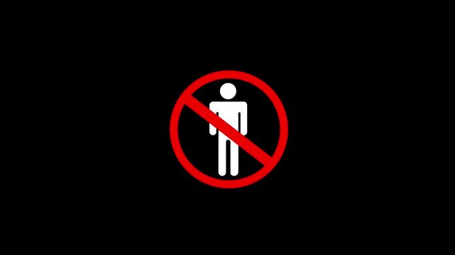 No People Allow Sign Animation with Transparent Background