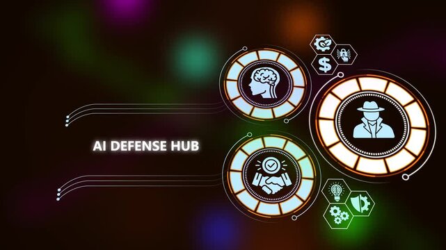 Ai defense hub: cybersecurity and digital intelligence network interface