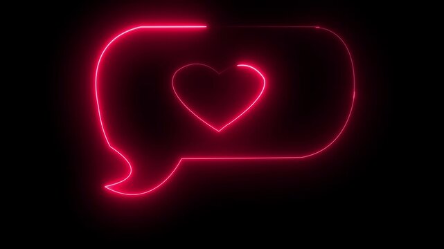 love icon animation. Social media user interface quick increase. Glowing neon thumb up like love react icon video on black background. 4K video
