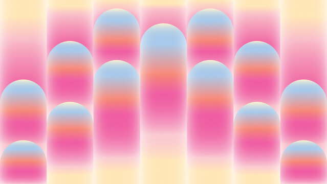 Gradient pastel arches with pink, blue, and orange hues, soft texture desktop wallpaper