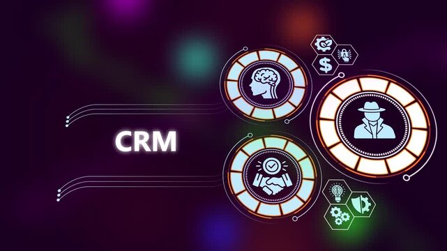 Crm customer relationship management digital interface concept