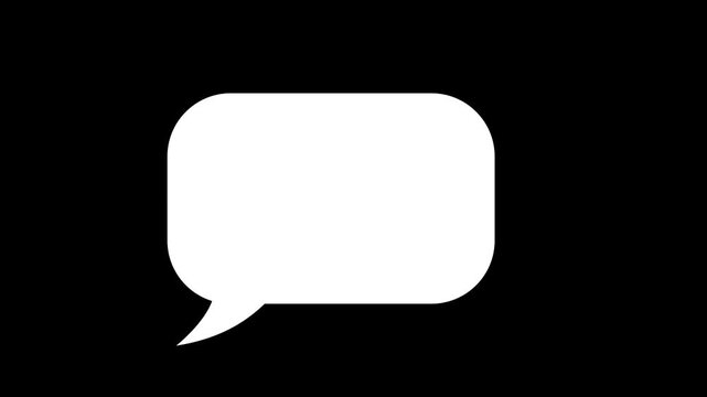 Dynamic text speech bubble simple communication icon sign, on transparent background