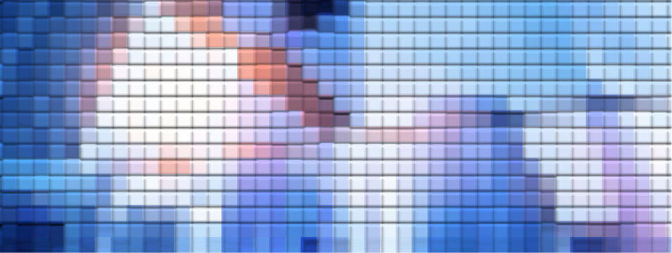 Blue Abstract Pixel Light Background with Soft Glow and Mosaic Texture, Futuristic Digital Energy Pattern for Technology and Creative Graphic Design
