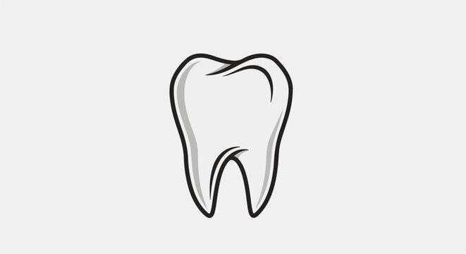 A simplified, stylized illustration of a healthy human tooth