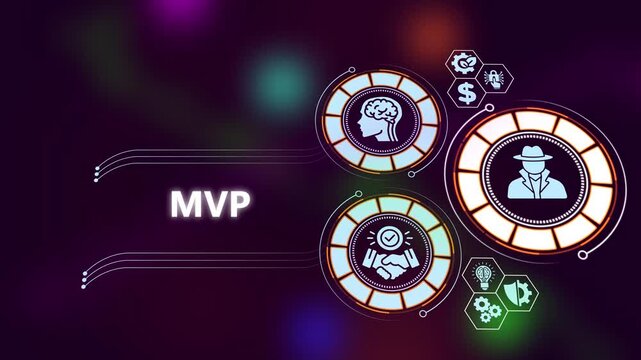 Mvp minimum viable product concept with digital business and network interface